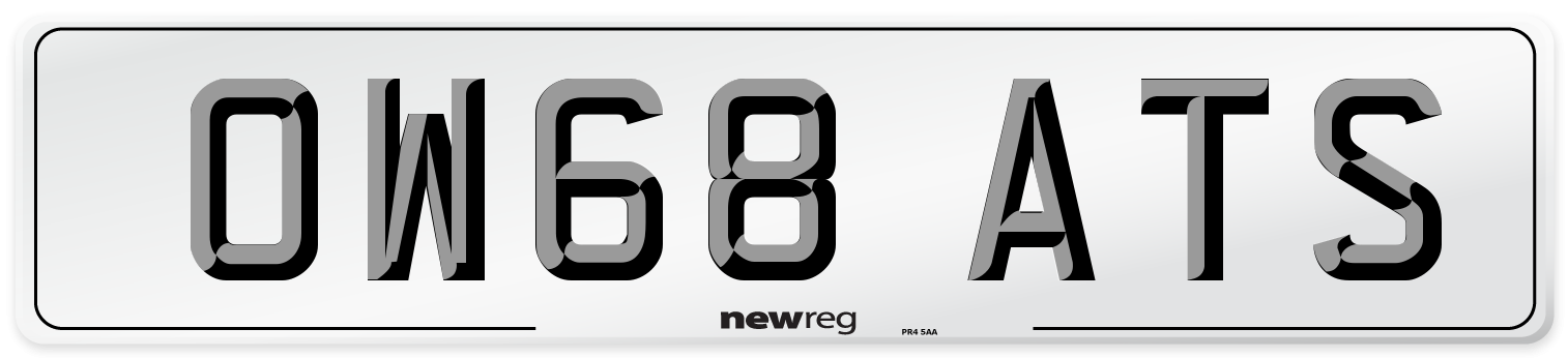 OW68 ATS Number Plate from New Reg